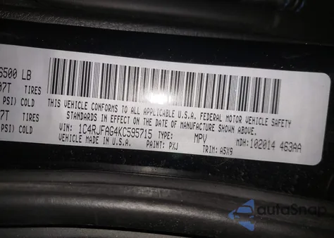 2019 Jeep Grand Cherokee Upland 4X4 z USA, uszkodzony, nr VIN 1C4RJFAG4KC595715